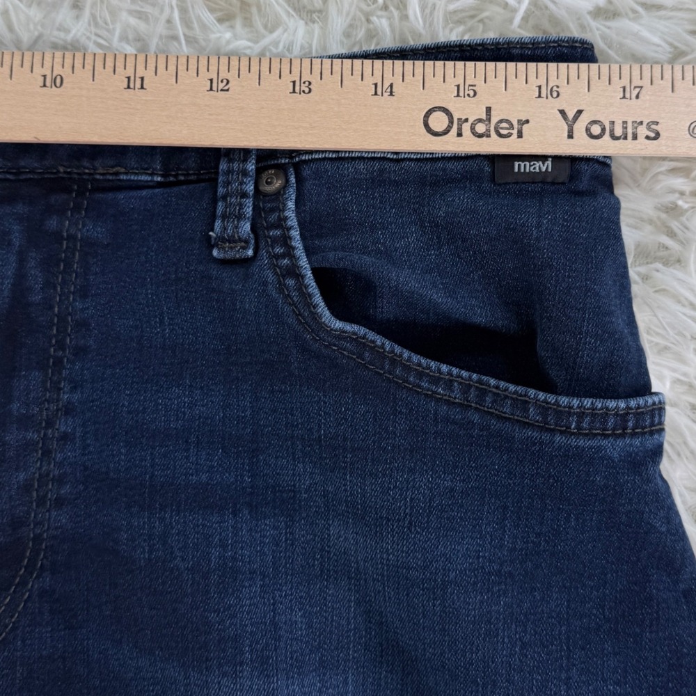 Mavi Zach Straight Leg Mens Jeans Dark Wash Blue Denim 36x30 Casual Streetwear - Picture 6 of 14